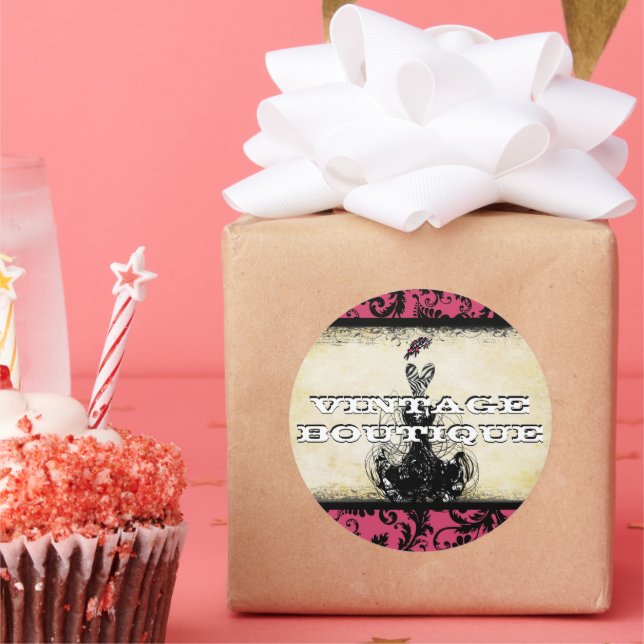 Redonda Pegatina de moda Diva Naranjas Retro Dots (Fiesta)