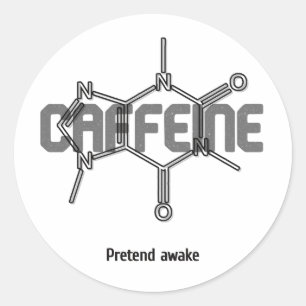 Redonda Pegatina de Molécula de Cafeína