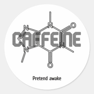 Redonda Pegatina de Molécula de Cafeína