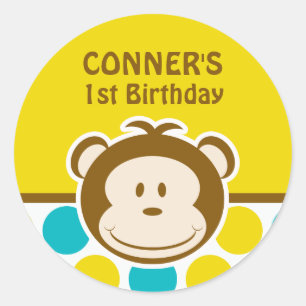 Redonda Pegatina de mono de clase