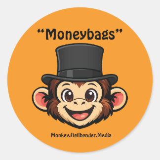 Redonda Pegatina de mono macaco caqui - Bolsas de dinero