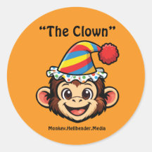 Pegatina de mono macaco caqui - El payaso