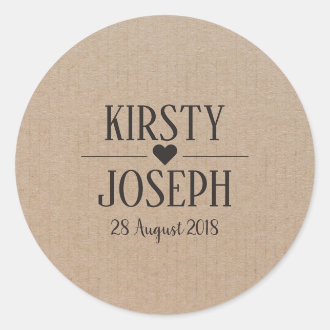 Redonda Pegatina de monograma de papel de dibujo (Anverso)