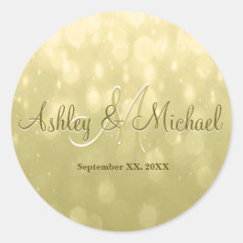 Redonda Pegatina de monograma | Oro amarillo