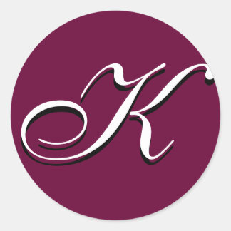 Redonda Pegatina de monograma - Personalizable "K"