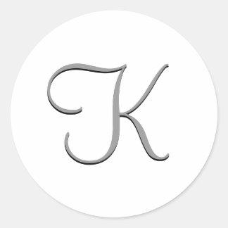 Redonda Pegatina de monograma - Personalizable "K"