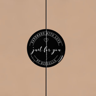 Redonda Pegatina de monograma personalizado hecho a mano c