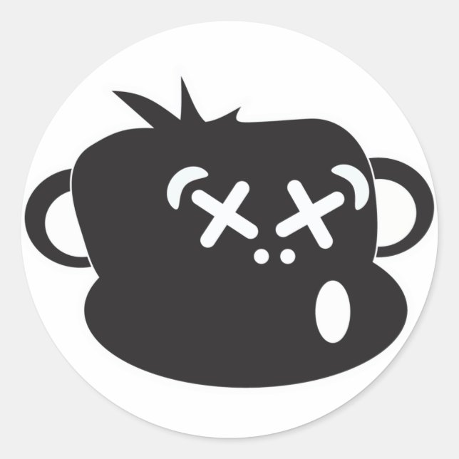 Redonda Pegatina de monos borrachos (Anverso)