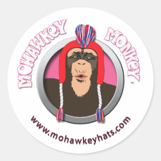 Redonda Pegatina de monos Mohawkey Pucker