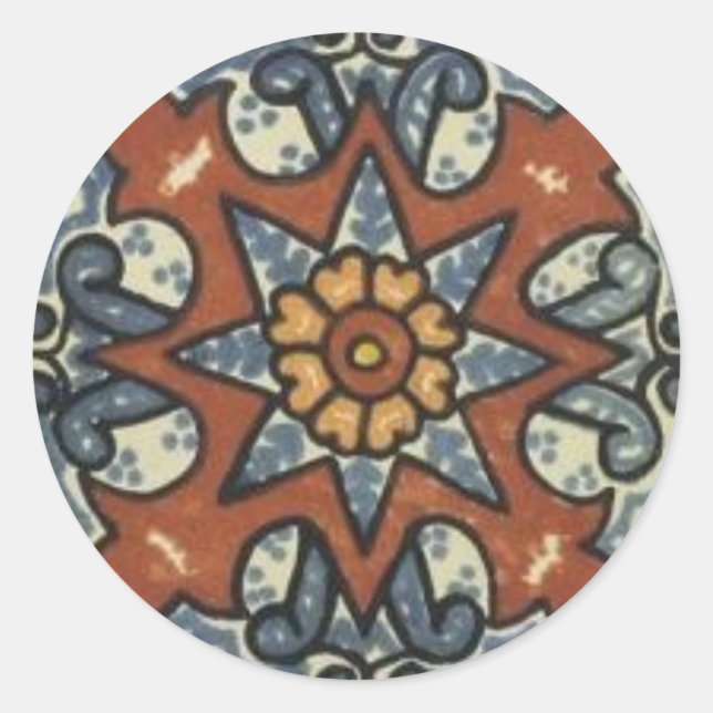 Redonda Pegatina de mosaico (Anverso)