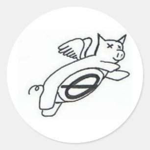 Redonda Pegatina de mosca de cerdos