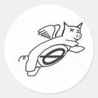 Redonda Pegatina de mosca de cerdos