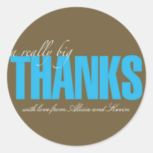 Redonda Pegatina De Muchas Gracias