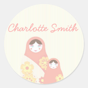 Redonda Pegatina de muñecas Babushka en Rusia