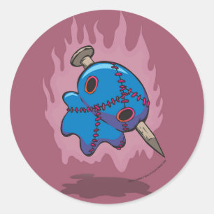 Redonda pegatina de muñecas monstruo