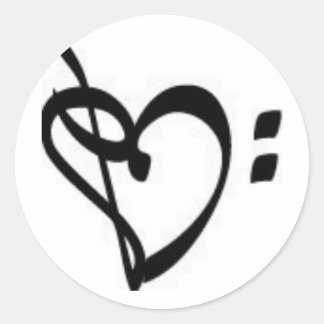 Redonda Pegatina de música Clef Heart