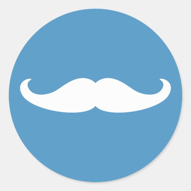 Redonda Pegatina de Mustache de Revelación de Género (Anverso)