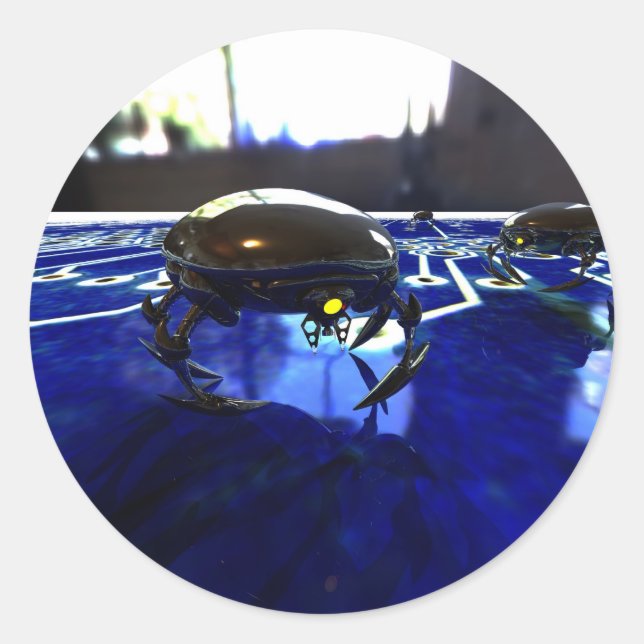 Redonda Pegatina de Nano Bots (Anverso)