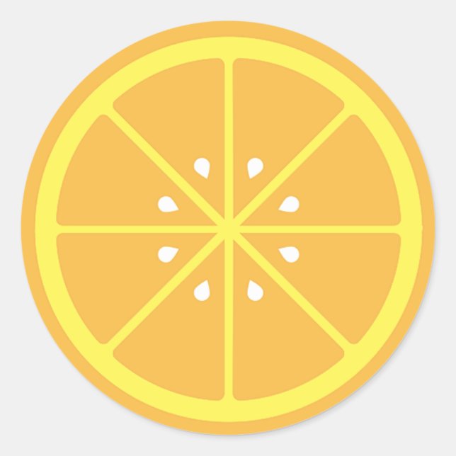 Redonda Pegatina de naranja Slice (Anverso)
