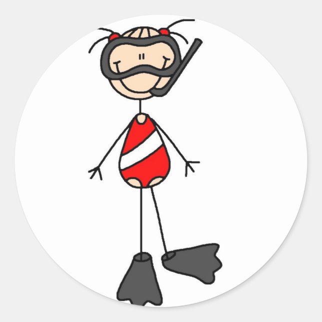 Redonda Pegatina de natación de la figura del stick (Anverso)