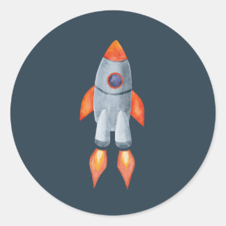 Redonda Pegatina de nave espacial