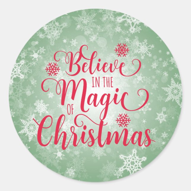 Redonda Pegatina de Navidad (Anverso)
