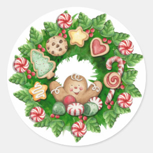 Redonda Pegatina de Navidad