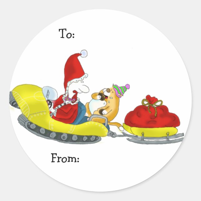 Redonda Pegatina de navidad (Anverso)