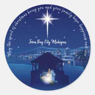 Redonda Pegatina de Navidad