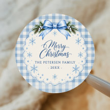 Pegatina de Navidad de osito de felpa con cuadros