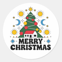 Redonda Pegatina de Navidad: Nuevo modelo festivo