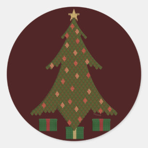Redonda Pegatina de Navidad sana