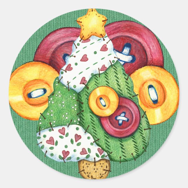 Redonda Pegatina de Navidad - SRF (Anverso)