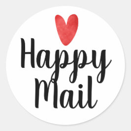 Redonda Pegatina de negocio de correo feliz - Escrita a ma