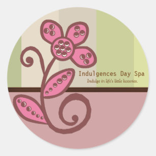 Redonda Pegatina de negocios Day Spa