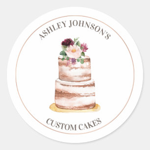 Redonda Pegatina de negocios de tarta de Personalizado de 
