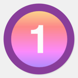 REDONDA PEGATINA DE NIÑOS DE UN MES DE EDAD DE 72 AÑOS