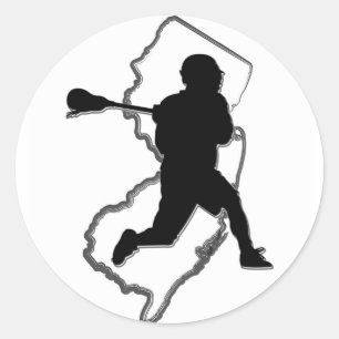 Redonda Pegatina de NJ LaCrosse