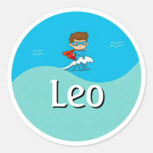 Redonda Pegatina de nombre para niños con diseño personali