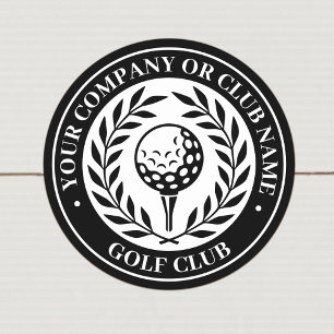 Redonda Pegatina de nombre personalizado de golf clásico n