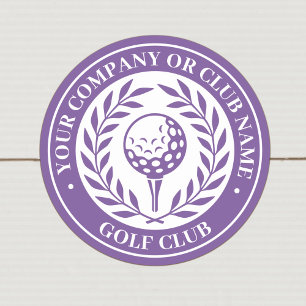 Redonda Pegatina de nombre personalizado de golf clásico N