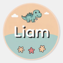 Pegatina de nombre personalizado para niños – Dino