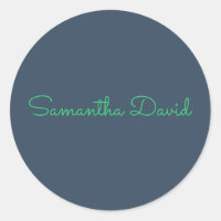 Pegatina de nombre personalizado – Verde menta y g