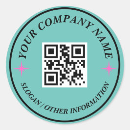 Redonda Pegatina de nombres comerciales mínimos para el có