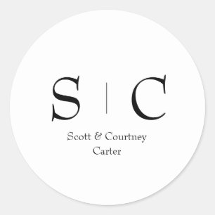 Redonda Pegatina de nombres de monograma - Decoración esta