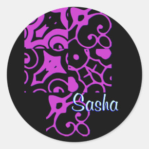 Redonda Pegatina de nombres del diseñador de Sasha