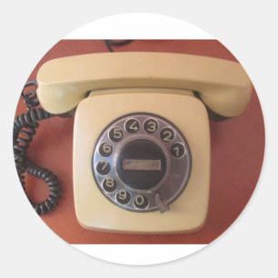 Redonda Pegatina de nostalgia de teléfono vintage de la In