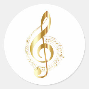 Redonda pegatina de nota musical