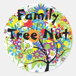 Redonda Pegatina de nueces de árbol de familia