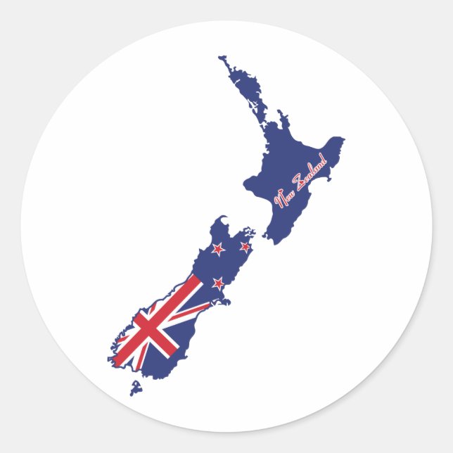 Redonda Pegatina de Nueva Zelanda (Anverso)